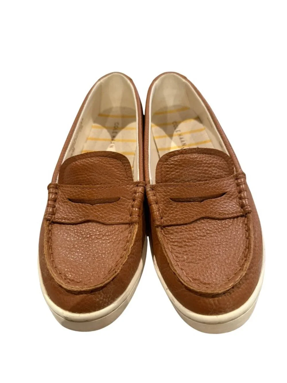 Cole Haan Size 6.5 Brown Leather Penny Loafers White Sneaker Sole